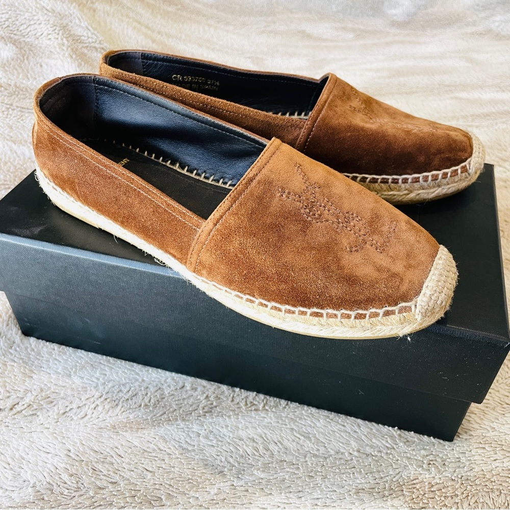 Authentic Saint Laurent suede espadrille shoes